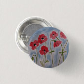 Wild Red Poppies Button (Vorne & Hinten)