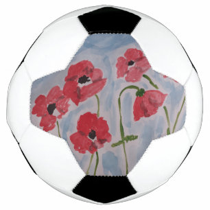 Wild Red Poppies Fußball