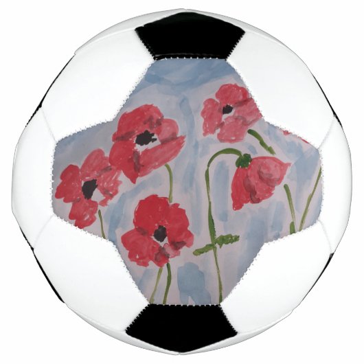 Wild Red Poppies Fußball (Vorderseite)