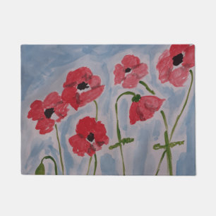 Wild Red Poppies Fußmatte