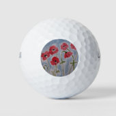 Wild Red Poppies Golfball (Vorderseite)