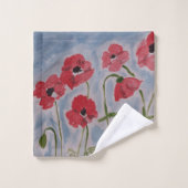 Wild Red Poppies Handtuch Set (Waschlappen)