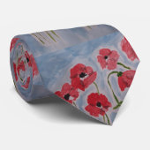 Wild Red Poppies Krawatte (Gerollt)