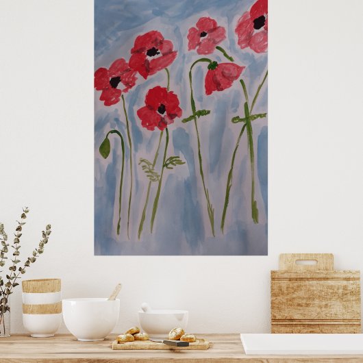 Wild Red Poppies Poster (Küche)