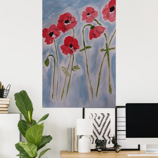 Wild Red Poppies Poster (Heimbüro)