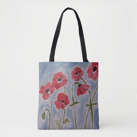 Wild Red Poppies Tasche (Vorderseite)