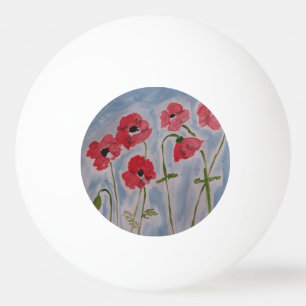 Wild Red Poppies Tischtennisball