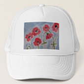 Wild Red Poppies Truckerkappe (Vorderseite)