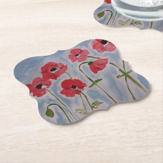 Wild Red Poppies Untersetzer (angewinkelt)