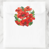 WILD RED POPPY RUNDER AUFKLEBER (Tasche)
