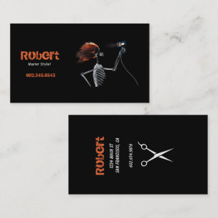 Wild Retro Skeleton Friseurstylist - Visitenkarten Visitenkarte
