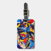 Wild Retro T-rex Dinosaur Fusion Gepäckanhänger (Vorderseite vertikal)