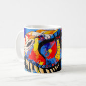 Wild Retro T-rex Dinosaur Fusion Kaffeetasse (Vorderseite Links)