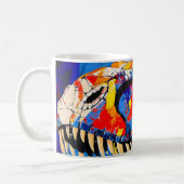 Wild Retro T-rex Dinosaur Fusion Kaffeetasse (Links)