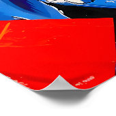 Wild Retro T-rex Dinosaur Fusion Poster (Ecke)