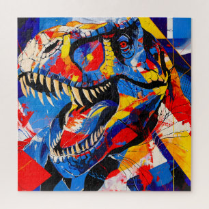 Wild Retro T-rex Dinosaur Fusion Puzzle
