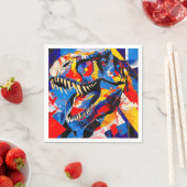 Wild Retro T-rex Dinosaur Fusion Serviette (Beispiel)