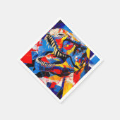 Wild Retro T-rex Dinosaur Fusion Serviette (Ecke)