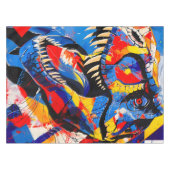 Wild Retro T-rex Dinosaur Fusion Tischdecke (Vorderseite (Horizontal))