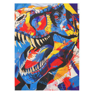 Wild Retro T-rex Dinosaur Fusion Tischdecke