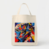 Wild Retro T-rex Dinosaur Fusion Tragetasche (Vorne)