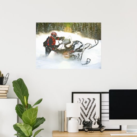 Wild Ride Snowmobile Print Poster (Heimbüro)