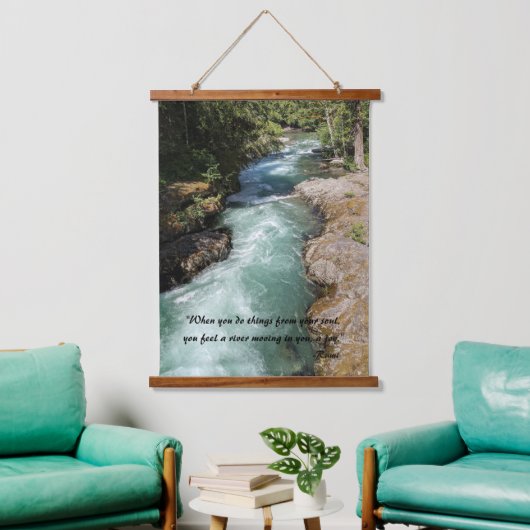 Wild River Rumi Poetry Verse Wandteppich Mit Holzrahmen (Wohnzimmer)