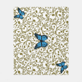 Wild Romantic Field Blue butterflies Fleecedecke