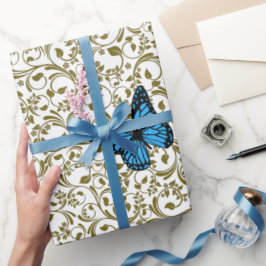 Wild Romantic Field Blue butterflies Geschenkpapier