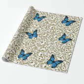 Wild Romantic Field Blue butterflies Geschenkpapier (Ungerollt)