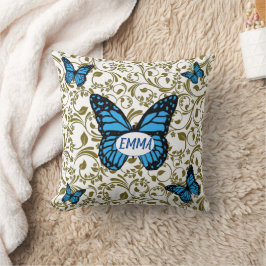 Wild Romantic Field Blue butterflies Kissen