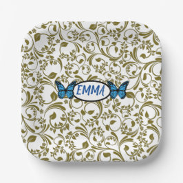 Wild Romantic Field Blue butterflies Pappteller