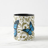 Wild Romantic Field Blue butterflies Tasse (Zentrum)