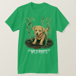 Wild Roots – Spooky Golden Retriever Garden Design T-Shirt