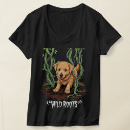 Wild Roots – Spooky Golden Retriever Garden Design T-Shirt