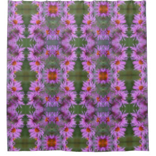 Wild rosa Asters Blume Art Duschvorhang