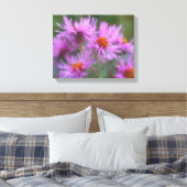 Wild rosa Asters Blume Art Leinwanddruck (Insitu (Schlafzimmer))
