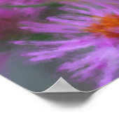 Wild rosa Asters Blume Art Poster (Ecke)