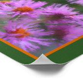 Wild rosa Asters Blume Art Poster (Ecke)