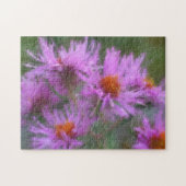 Wild rosa Asters Blume Art Puzzle (Horizontal)