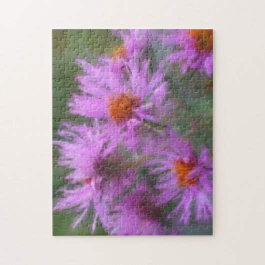 Wild rosa Asters Blume Art Puzzle (Vertikal)