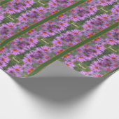 Wild rosa Asters Blume Personalisiert Geschenkpapier (Ecke)