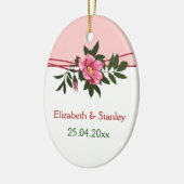 Wild-rosa-blühende Hochzeit Sake-Ornament Keramik Ornament (Links)