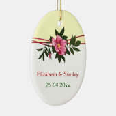 Wild-rosa-blühende Hochzeit Sake-Ornament Keramik Ornament (Rechts)