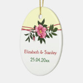 Wild-rosa-blühende Hochzeit Sake-Ornament Keramik Ornament (Links)