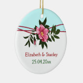 Wild-rosa-blühende Hochzeit Sake-Ornament Keramikornament (Rechts)