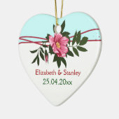 Wild-rosa-blühende Hochzeit Sake-Ornament Keramikornament (Links)