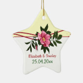 Wild-rosa-blühende Hochzeit Sake-Ornament Keramikornament (Rechts)