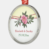 Wild-rosa-blühende Hochzeit Sake-Ornament Silbernes Ornament (Links)