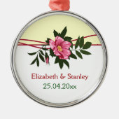 Wild-rosa-blühende Hochzeit Sake-Ornament Silbernes Ornament (Vorne)